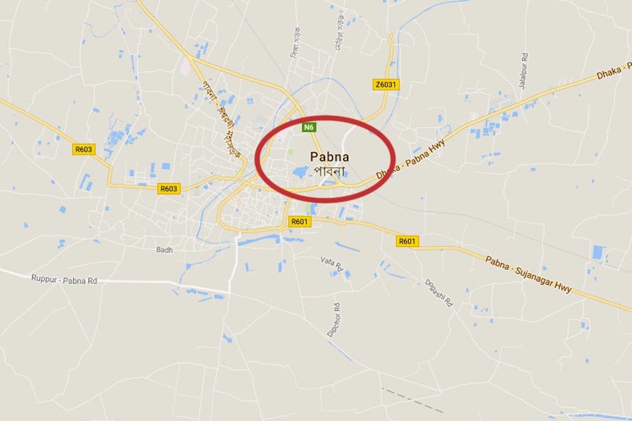 Google map showing Pabna district