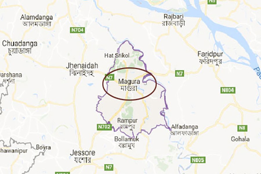 Google map showing Magura district