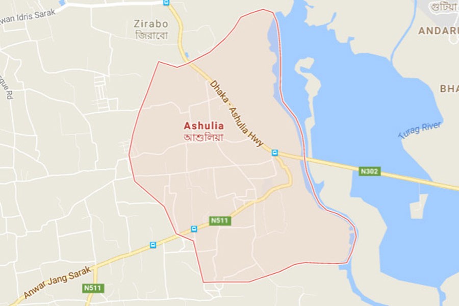 Google map showing Ashulia ares of Savar Upazila