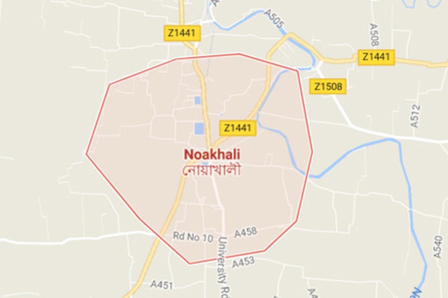 Google map showing Noakhali district
