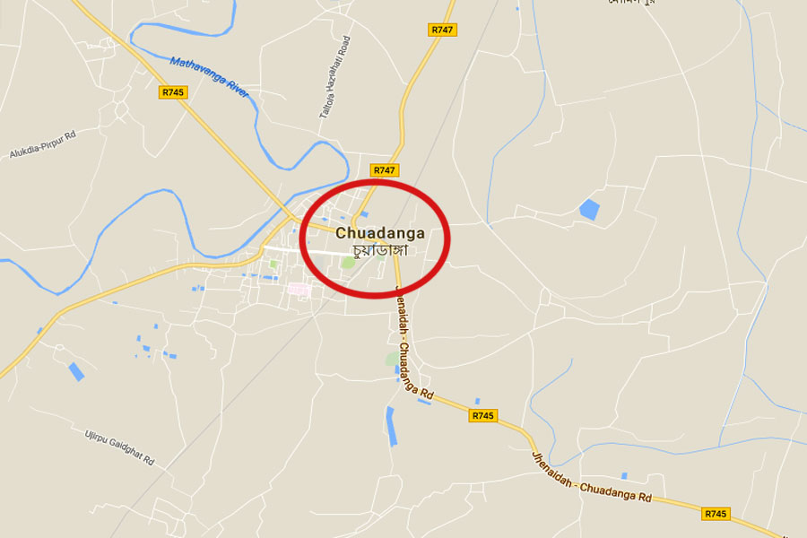 Google map showing Chuadanga district