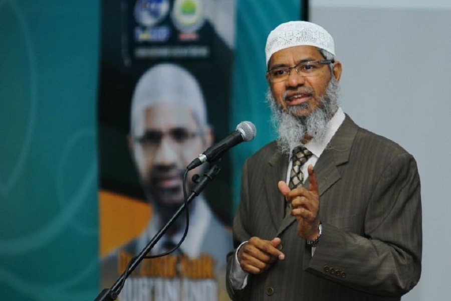 Zakir Naik, 52, is accused of inciting youth to take up terror acts and join terror outfits such as the Islamic State in Iraq and Syria (ISIS).Photo: Bernama