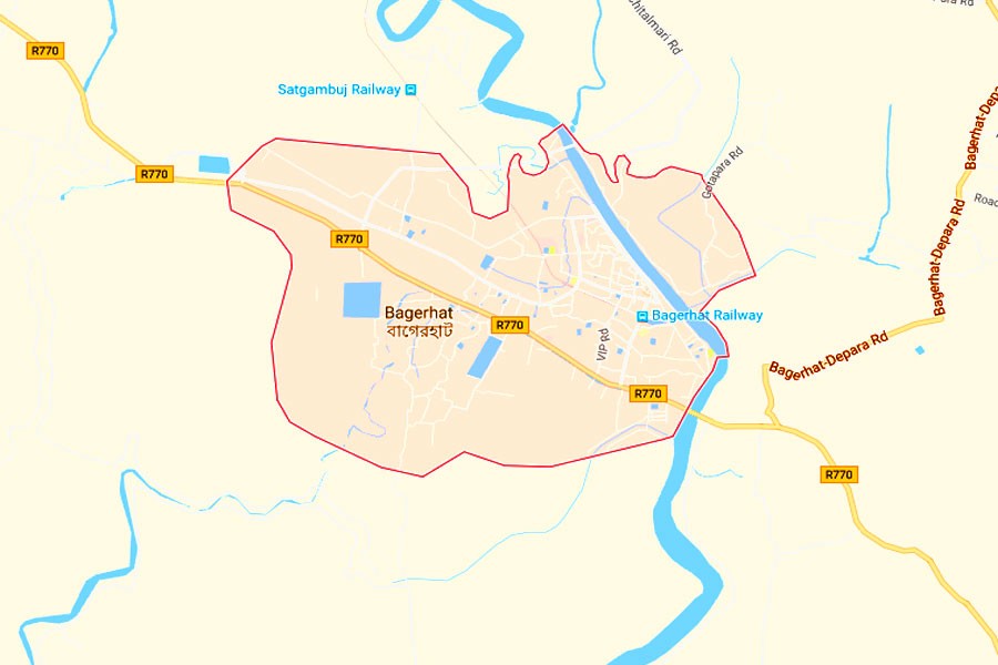 Google map showing Bagerhat district