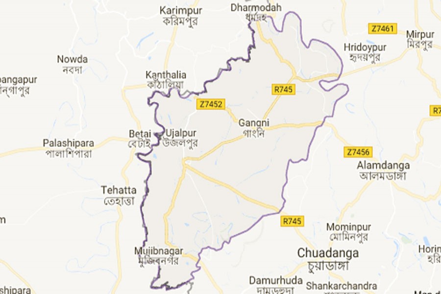 Google map showing Meherpur district