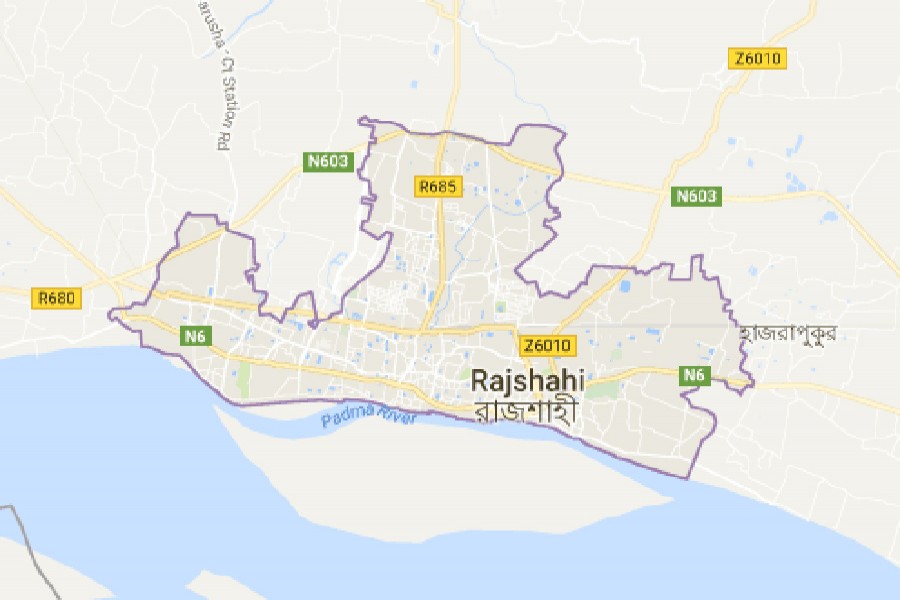 Google map showing Rajshahi district.