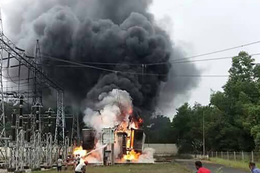 Fire at Fenchuganj power station