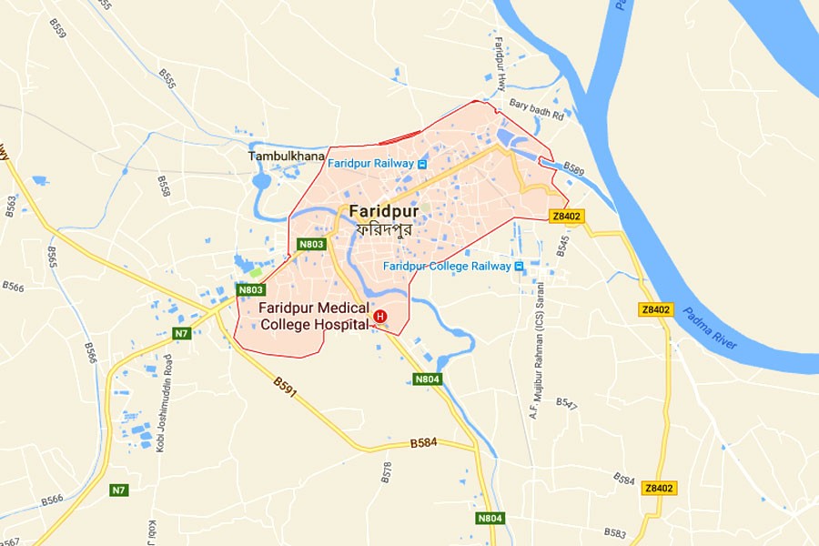 Google map showing Faridpur district