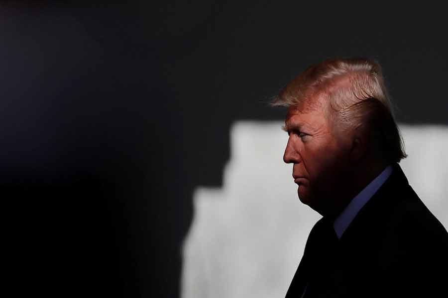 US President Donald Trump prepares to address the annual March for Life rally, taking place on the National Mall, from the White House Rose Garden in Washington, US, January 19, 2018. Photo: Reuters