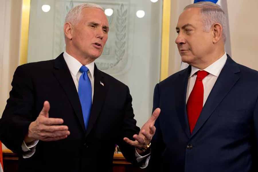 US Vice President Mike Pence, left, with Israeli Prime Minister Benjamin Netanyahu in Jerusalem on Monday. - CNN