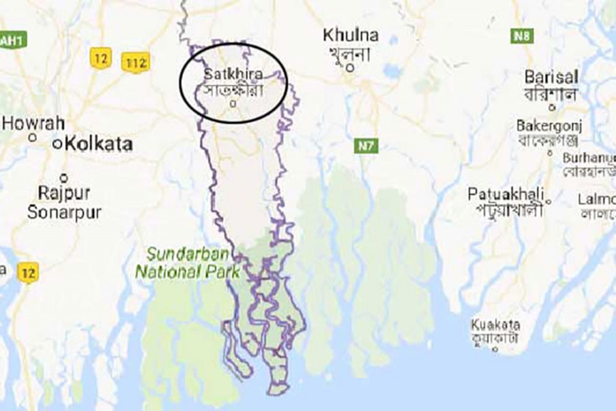 Google map shows Satkhira district.