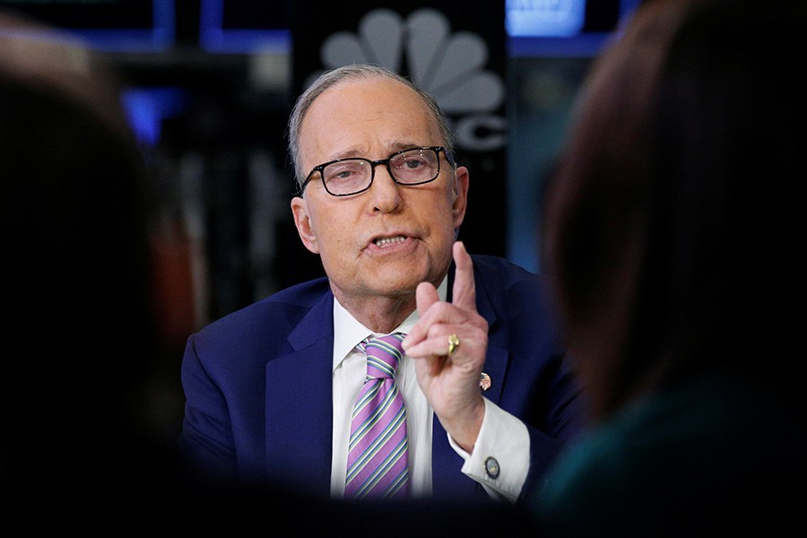 Economic analyst Lawrence "Larry" Kudlow appears on CNBC at the New York Stock Exchange, (NYSE) in New York, US on March 7 last - Reuters photo