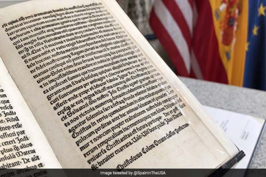 US Returns Stolen Copy Of Christopher Columbus Letter To Spain