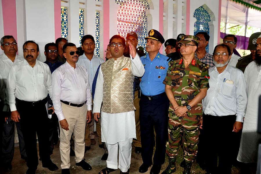 Dhaka South City Corporation (DSCC) Mayor Sayeed Khokon visiting the National Eidgah on Monday. -Focus Bangla Photo