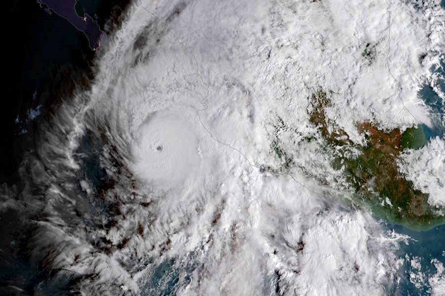 This satellite image provided by NOAA shows Hurricane Willa in the eastern Pacific, on a path toward Mexico’s Pacific coast on Monday — NOAA photo via AP