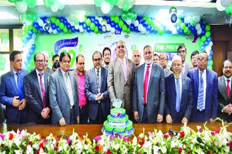 Syed Waseque Md. Ali, Managing Director of First Security Islami Bank, inaugurated the mobile app 'FSIBL Cloud' at the time of the 19th anniversary celebration on Thursday