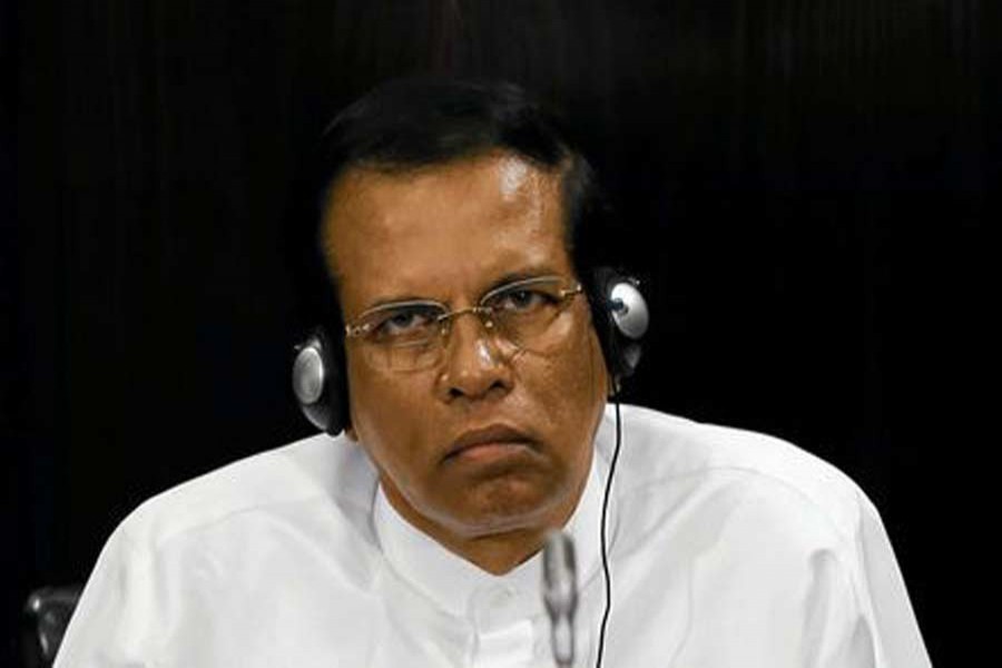 Sri Lanka's President Maithripala Sirisena listens to a speech during a Parliament session marking the 70th anniversary of Sri Lanka's Government, in Colombo, Sri Lanka October 3, 2017. Reuters/Files
