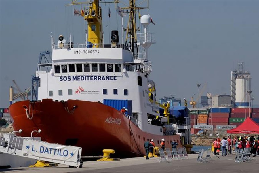 The Aquarius ship has been in the Mediterranean since 2016 and has rescued thousands of people. Photo: Reuters