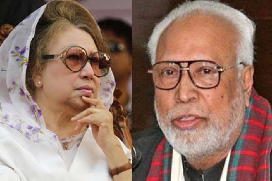 BNP Chairperson Khaleda Zia (L) and Krishak Sramik Janata League President Kader Siddiqui are seen in this photo collage