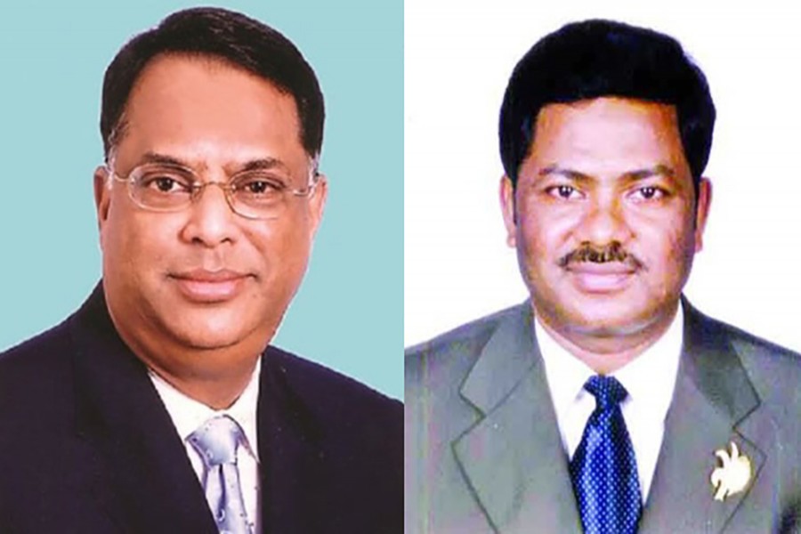 BNP leaders Iqbal Hasan Mahmud Tuku (L) and Ruhul Kuddus Talukdar Dulu are seen in this photo collage