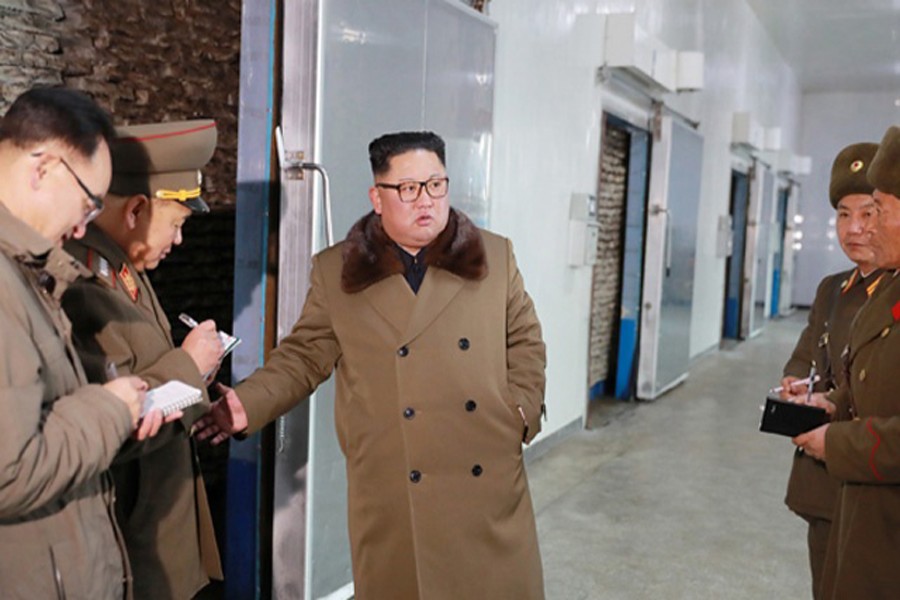North Korean leader Kim Jong Un visits fisheries in the Donghae area, North Korea, in this picture released by the Korean Central News Agency on December 1, 2018. KCNA via Reuters