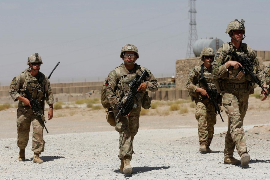 US troops patrol at an Afghan National Army (ANA) Base in Logar province, Afghanistan, August 7, 2018. Reuters/Files
