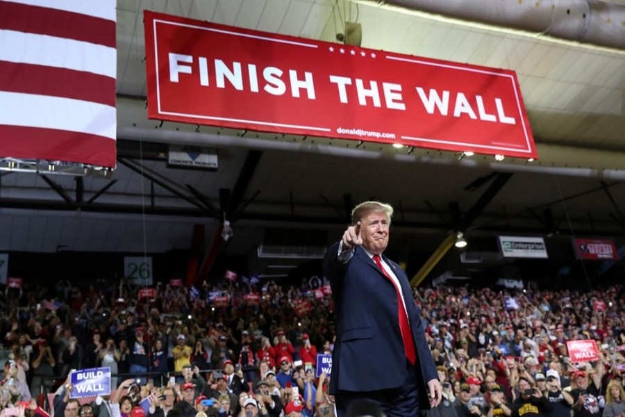 US President Donald Trump speaks during a campaign rally at El Paso County Coliseum in El Paso, Texas, US, February 11, 2019. Reuters