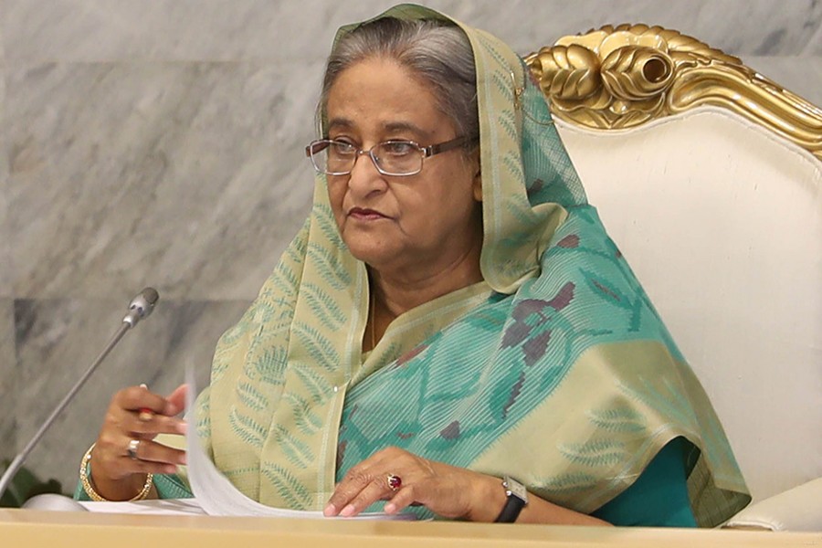 Prime Minister Sheikh Hasina is seen in this undated Focus Bangla photo