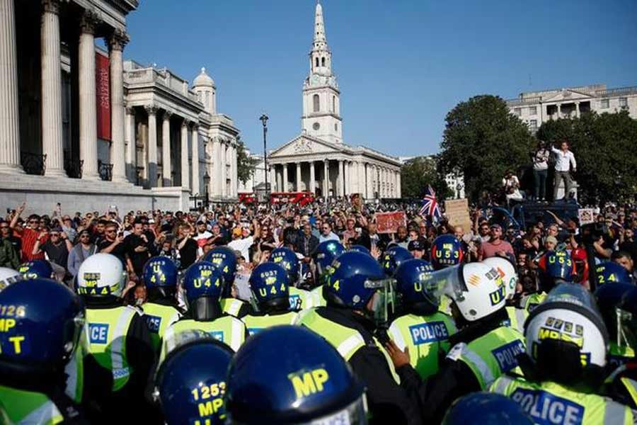 Protesters hold rally against lockdown measures in London