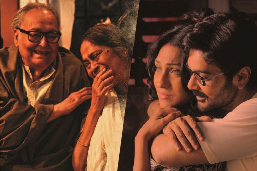 A combination of photos shows a scene from Belaseshe (L) and a scene from Praktan — Collected