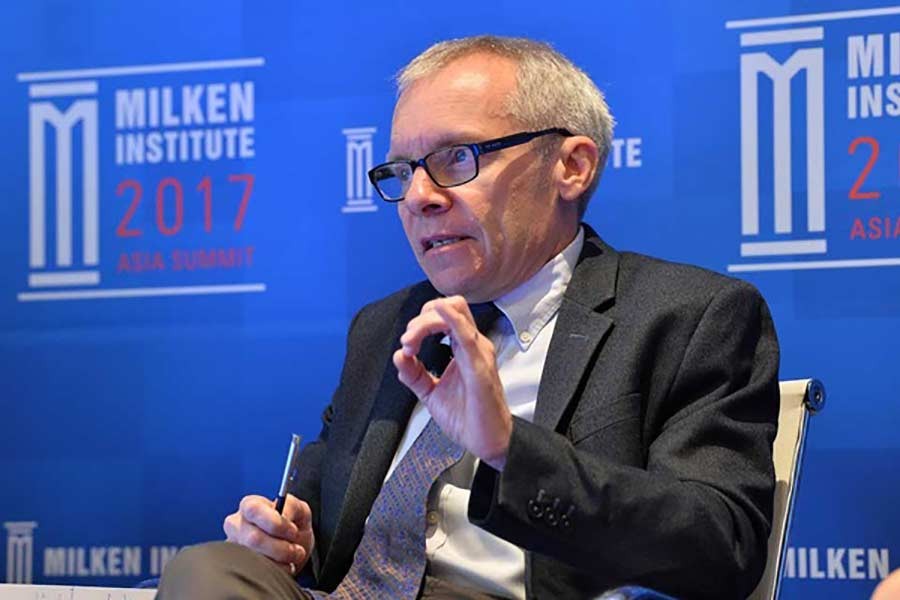 Sean Turnell, the economic adviser to Myanmar's elected leader Aung San Suu Kyi, is seen at the Milken Institute 2017 Asia Summit in Singapore -Reuters file photo