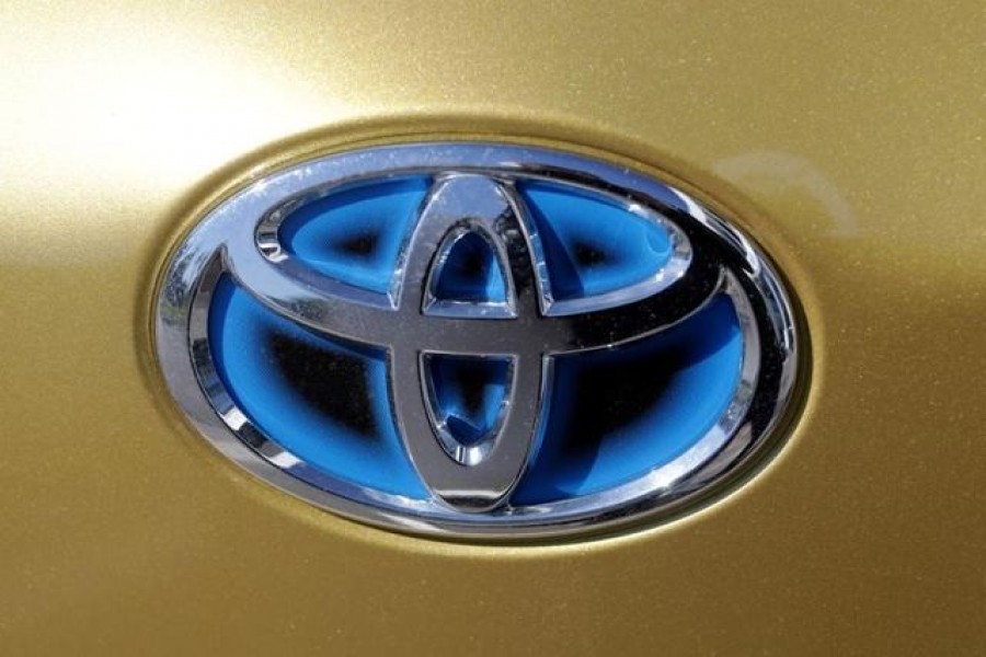 The logo of Toyota carmaker is seen on a car in Nice, France on April 8, 2019 — Reuters/Files