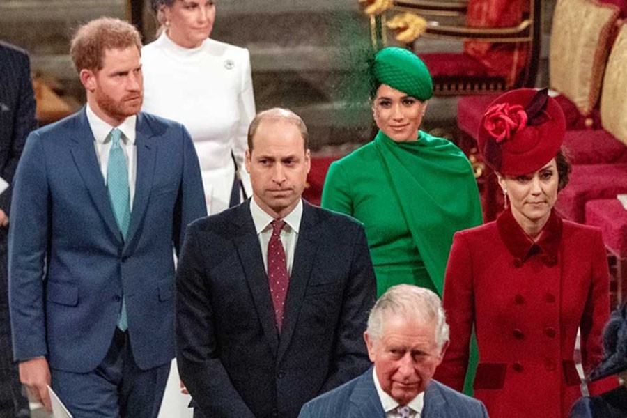 Britain's Prince Charles, Prince William and Catherine, Duchess of Cambridge, Prince Harry and Meghan, Duchess of Sussex attend the annual Commonwealth Service at Westminster Abbey in London, Britain Mar 9, 2020. -Reuters file photo