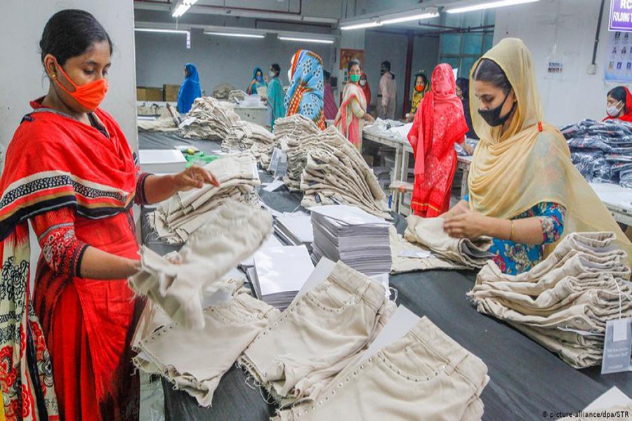Workers at a RMG factory in Bangladesh