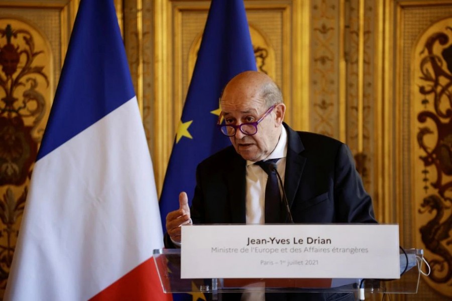 France's Minister for Foreign Affairs Jean-Yves Le Drian is seen in this undated photo — Pool via REUTERS