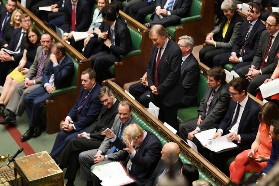 Britain's MP Sir David Amess attends a Prime Minister's Questions session in the House of Commons, in London, Britain January 15, 2020. ©UK Parliament/Jessica Taylor/Handout via REUTERS