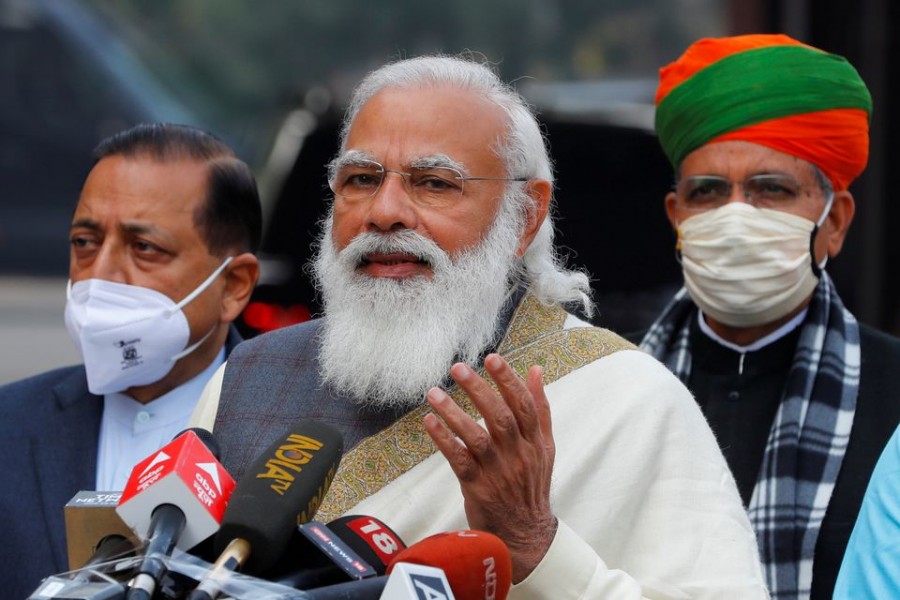 India's Prime Minister Narendra Modi in New Delhi, India on January 29, 2021 — Reuters/Files