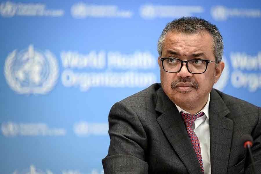 World Health Organisation chief Tedros Adhanom Ghebreyesus attending a ceremony to launch a multiyear partnership with Qatar on making FIFA Football World Cup 2022 and mega sporting events healthy and safe at the WHO headquarters in Geneva on October 18 this year –Reuters file photo