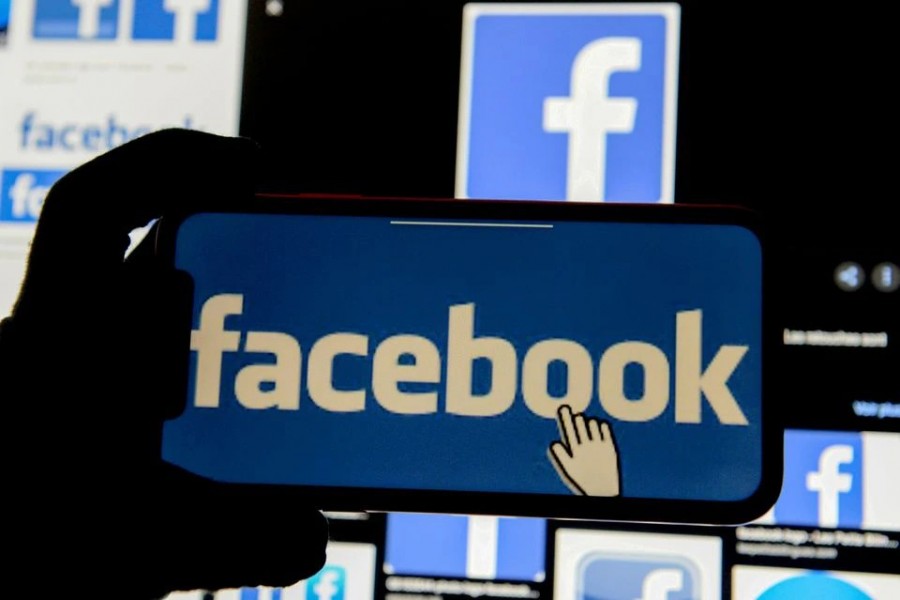 The Facebook logo is displayed on a mobile phone in this picture illustration taken on December 2, 2019 — Reuters/Files