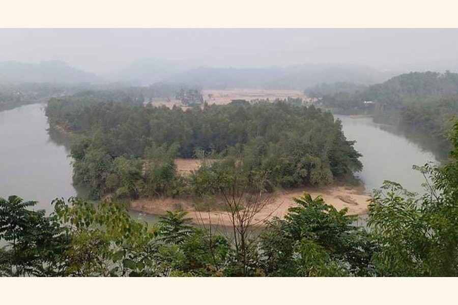The Ganeswari river flows down from Garo hill of Langura in Netrakona district — FE Photo