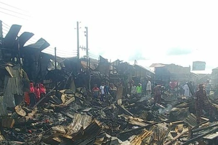 Fire guts at least 150 shops in Barguna