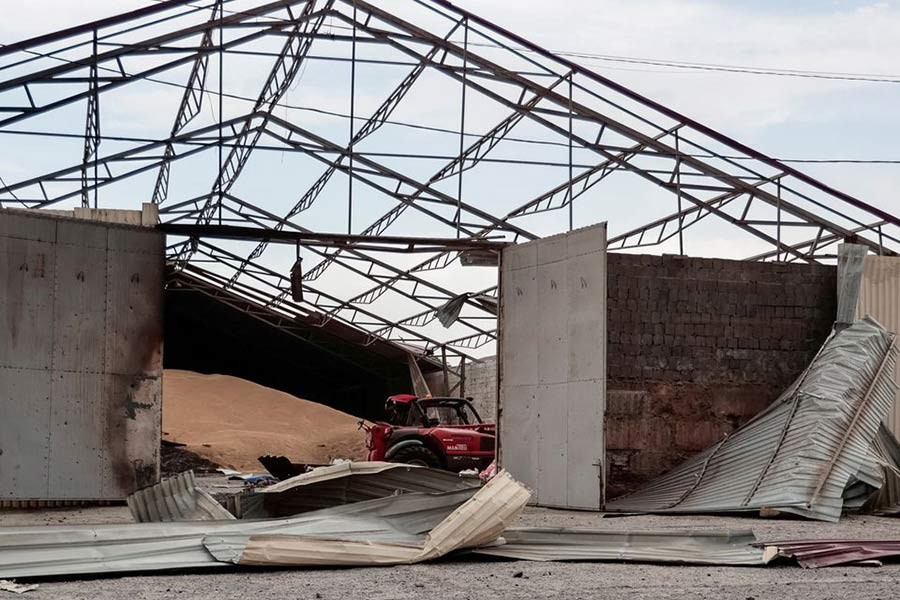 A grain silo was destroyed on May 31 this year after it was shelled repeatedly in the Donetsk region of Ukraine amid the Russia-Ukraine war –Reuters file photo
