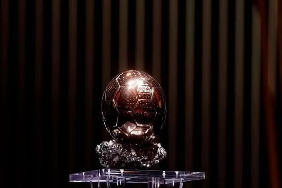 General view of the Ballon d'Or trophy . Football - The Ballon d'Or Awards - Theatre du Chatelet, Paris, France - Nov 29, 2021REUTERS