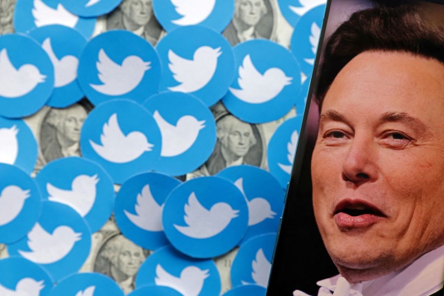Elon Musk photo, Twitter logos and US dollar banknotes are seen in this illustration on August 10, 2022 — Reuters/Files