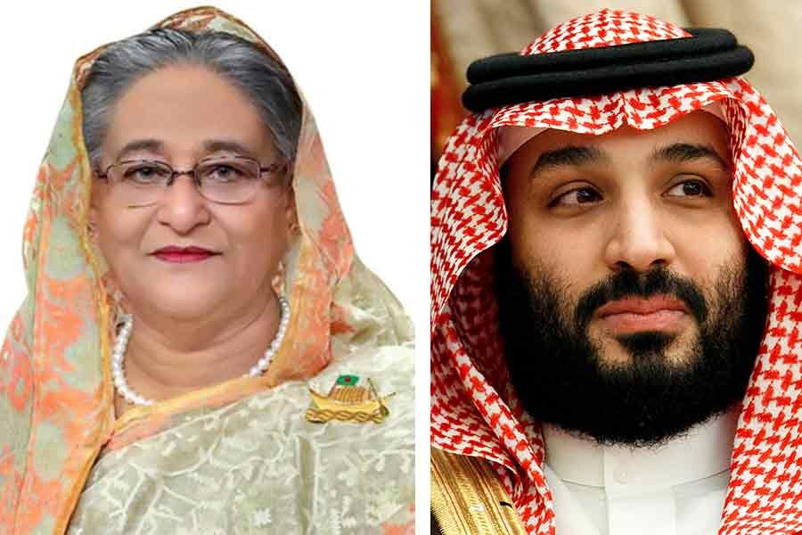 PM invites Saudi crown prince to visit Bangladesh