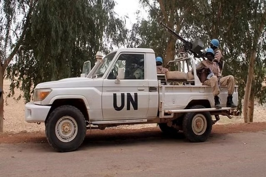 UN peacekeepers patrol in the northern town of Kouroume, Mali, File. REUTERS/Adama Diarra
