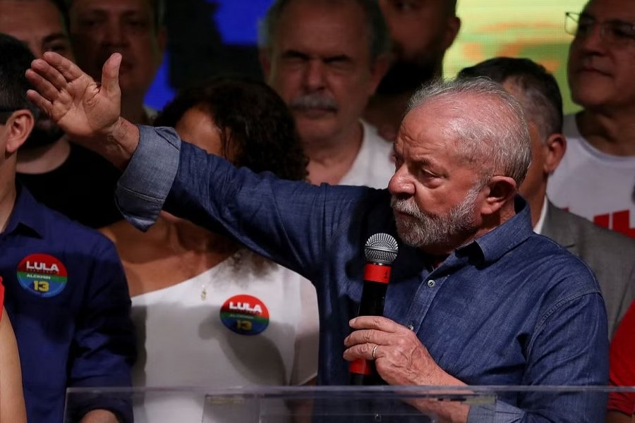 Brazil's former President and presidential candidate Luiz Inacio Lula da Silva speaks at an election night gathering on the day of the Brazilian presidential election run-off, in Sao Paulo, Brazil October 30, 2022. REUTERSBrazil's former President and presidential candidate Luiz Inacio Lula da Silva speaks at an election night gathering on the day of the Brazilian presidential election run-off, in Sao Paulo, Brazil October 30, 2022. REUTERS