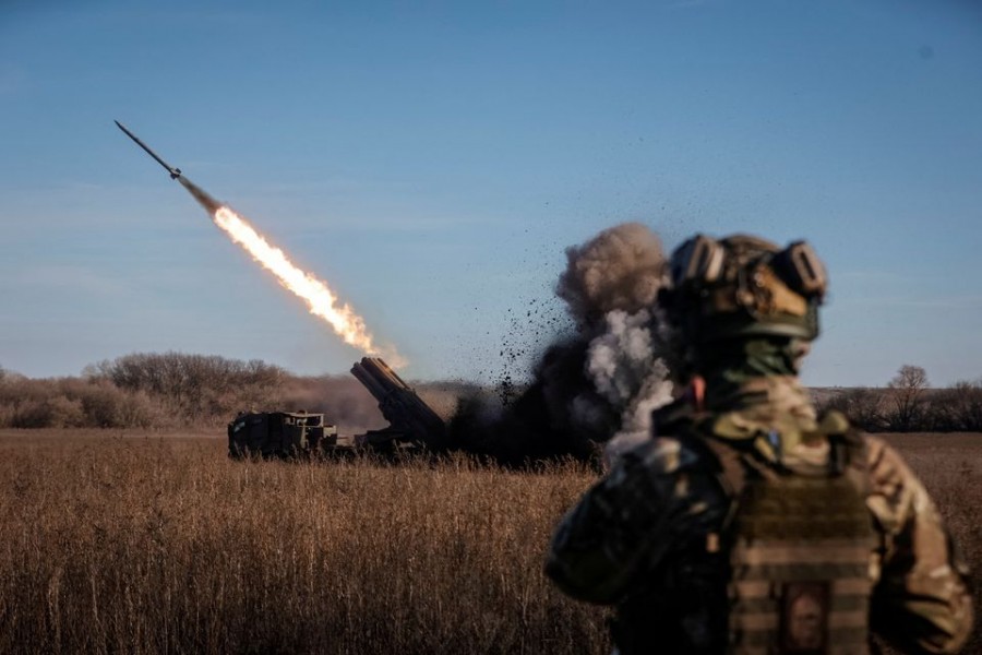 Ukrainian servicemen fire with a Bureviy multiple launch rocket system at a position in Donetsk region, as Russia's attack on Ukraine continues, Ukraine November 29, 2022. Radio Free Europe/Radio Liberty/Serhii Nuzhnenko via REUTERS