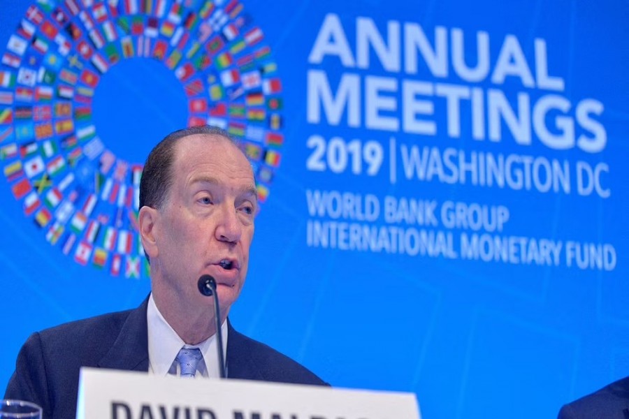 World Bank President David Malpass responds to a question from a reporter during an opening press conference at the IMF and World Bank's 2019 Annual Fall Meetings of finance ministers and bank governors, in Washington, US, Oct 17, 2019. REUTERS/Mike Theiler