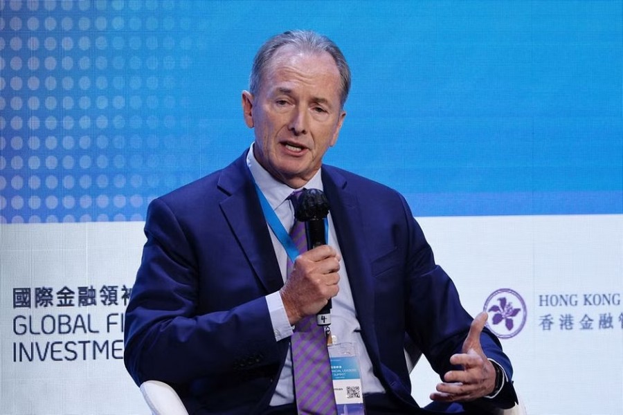 James Gorman, Chairman and Chief Executive of Morgan Stanley, speaks during the Global Financial Leaders Investment Summit in Hong Kong, China Nov 2, 2022. REUTERS