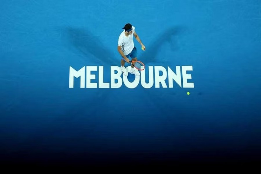 Tennis - Australian Open - Melbourne Park, Melbourne, Australia - January 17, 2023 Taylor Fritz of the US during his first round match against Georgia's Nikoloz Basilashvili REUTERS/Carl Recine